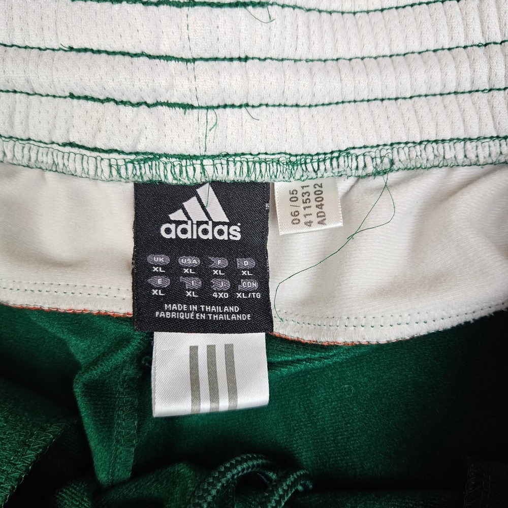 Vintage Adidas Track Pants Men's XL Green Orange Three Stripe Baggy Y2K 2000s - Picture 2 of 12